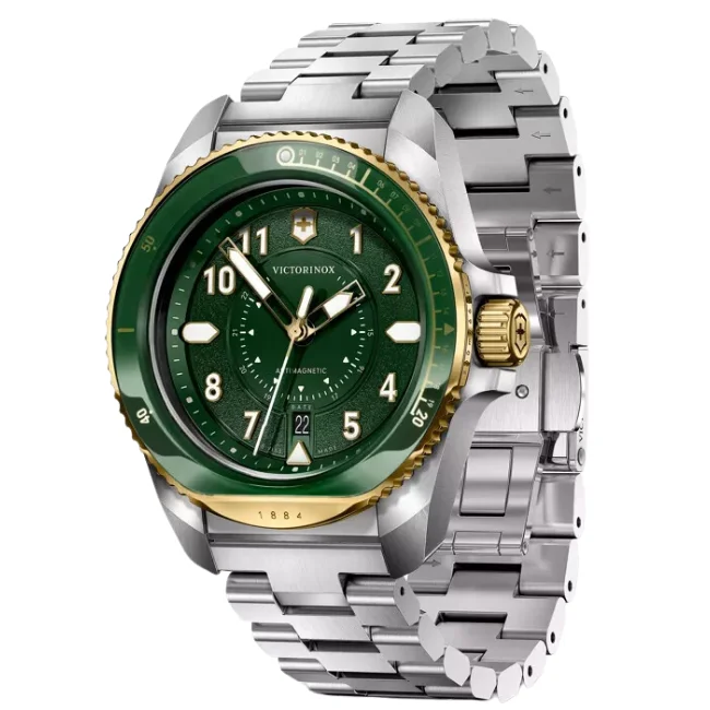 Victorinox Stainless Steel Green Round Watch 242012