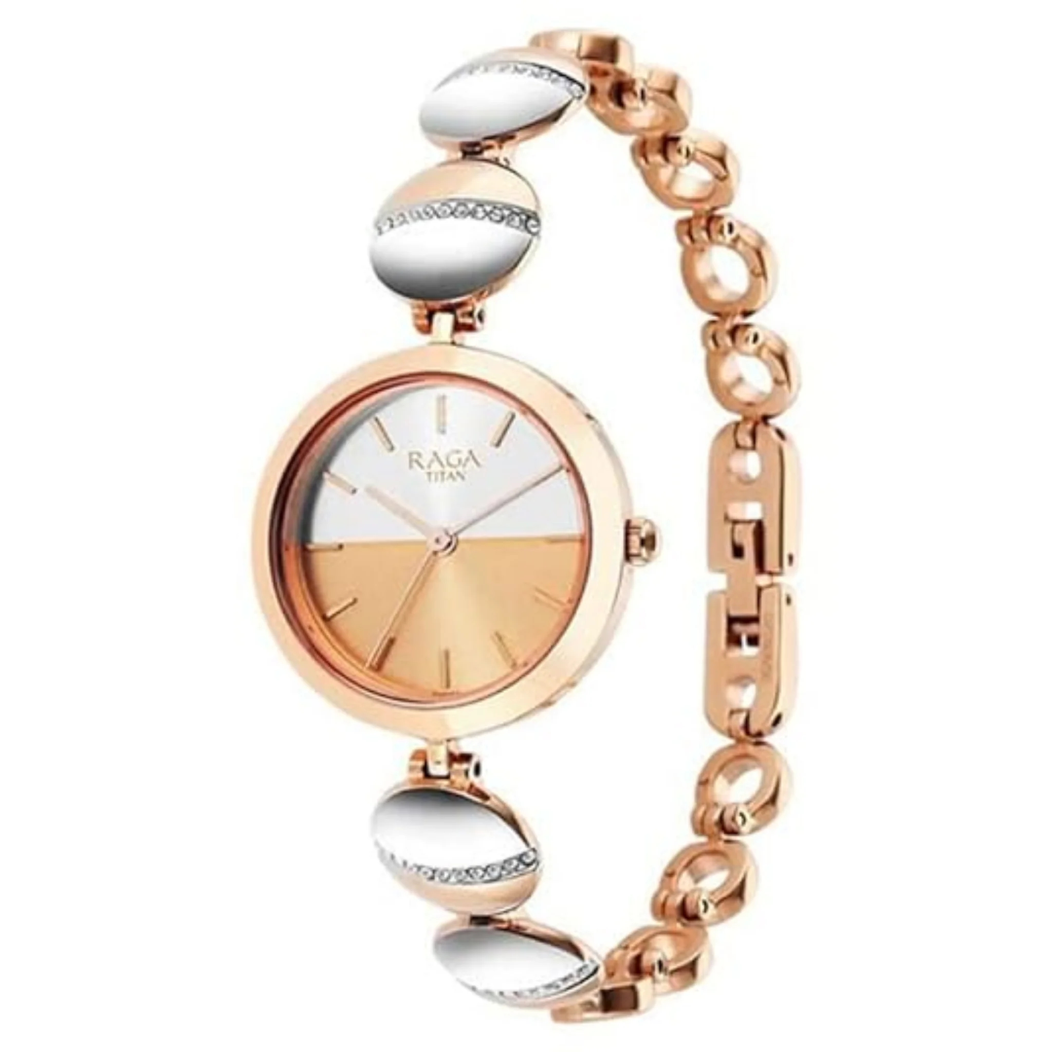 Titan Women Brass Silver Round - 2606KM01