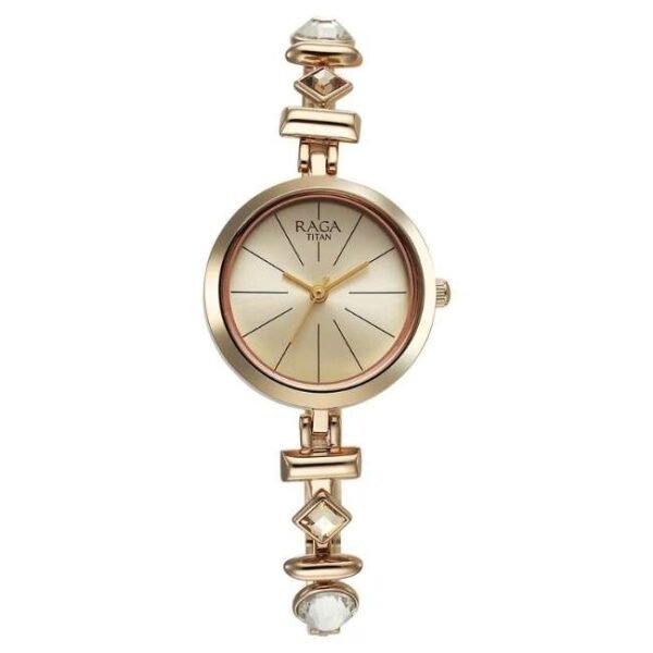 Titan Light Champagne Women Quartz Watch 2606WM12