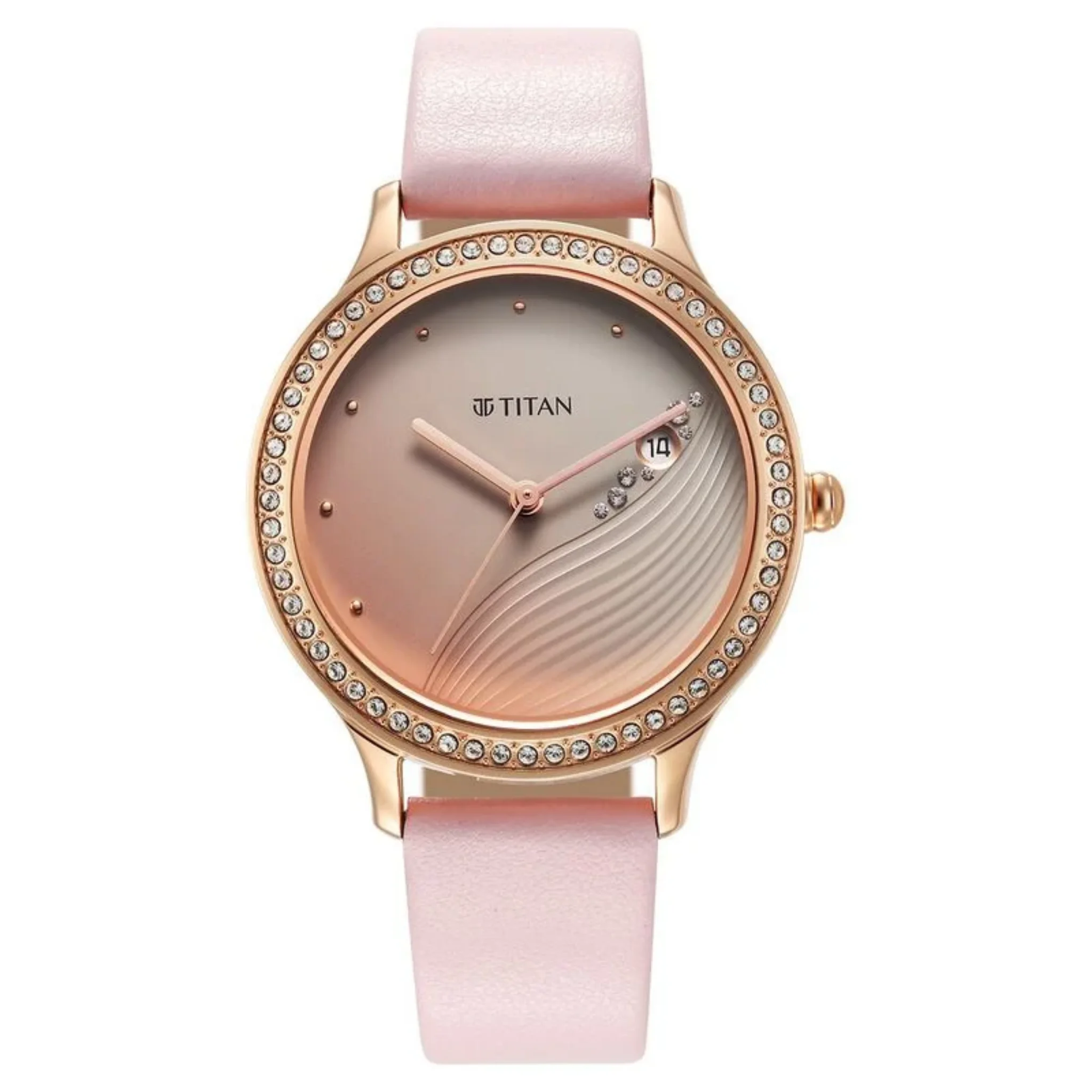 Titan Women Leather Pink Round - 2634WL02