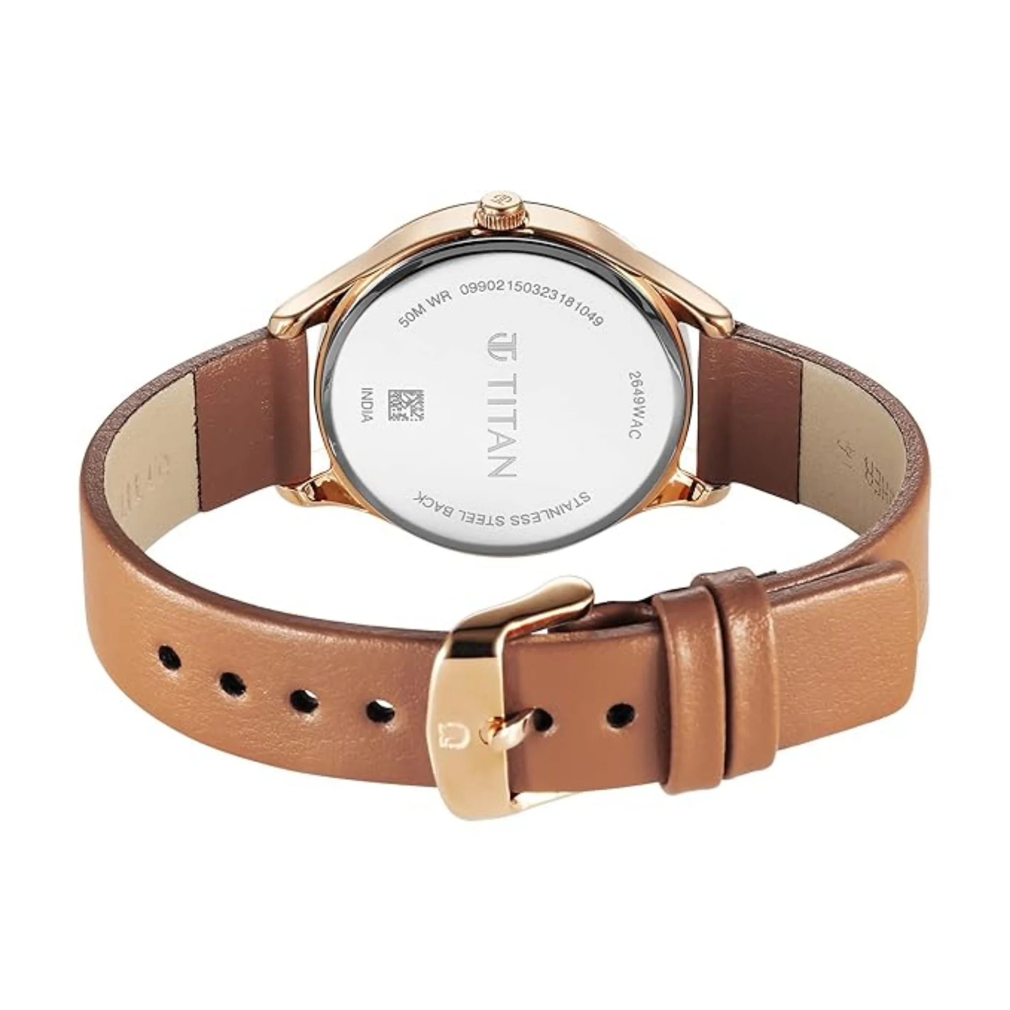 Titan Women Leather White Round - 2649WL04