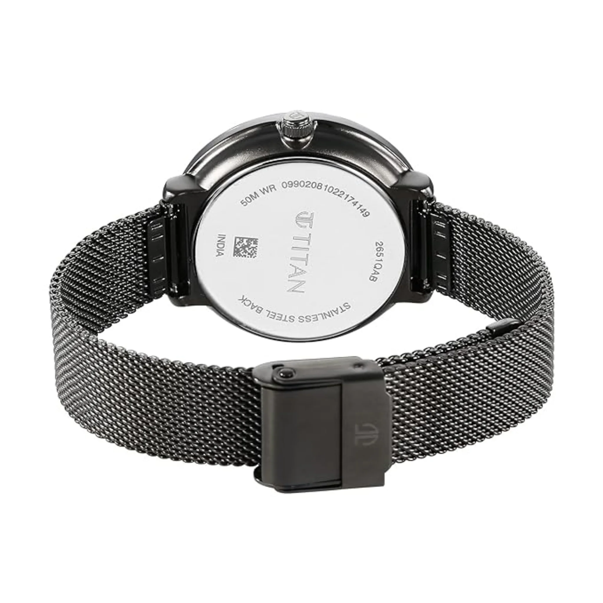 Titan Women Stainless Steel Grey Round