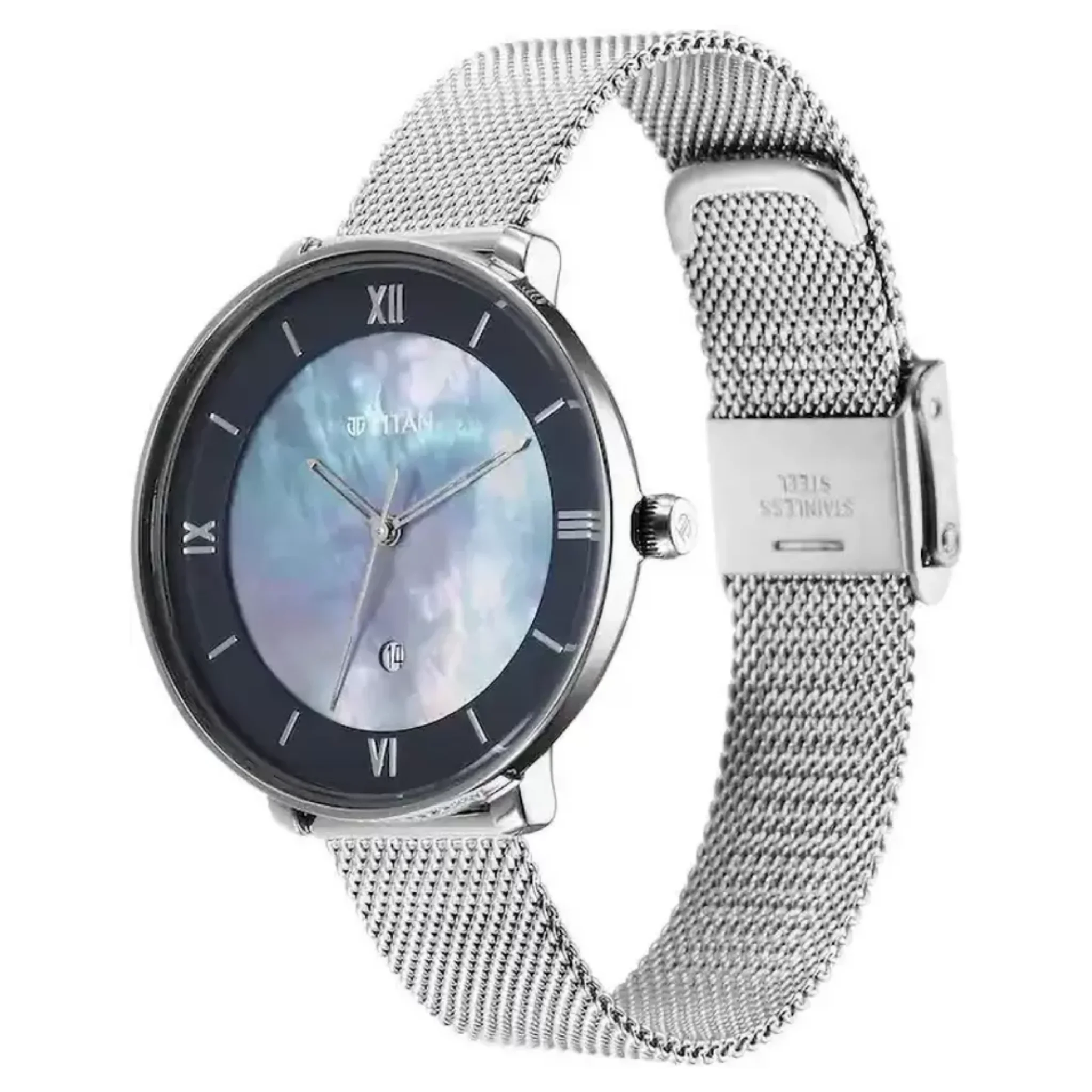 Titan Women Stainless Steel MOP Round - 2651SM07