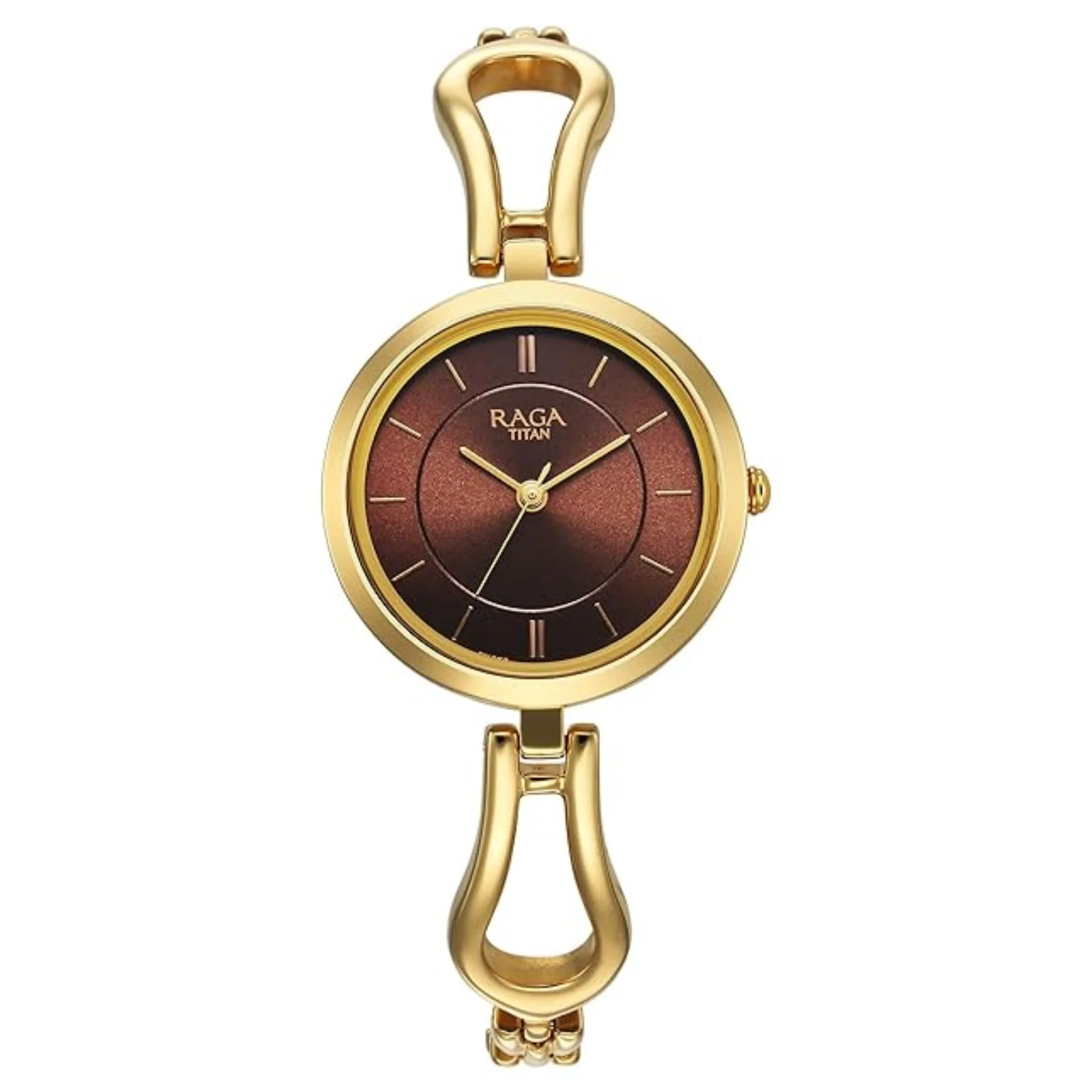 Titan Women Brass Champagne Round - 2727YM01