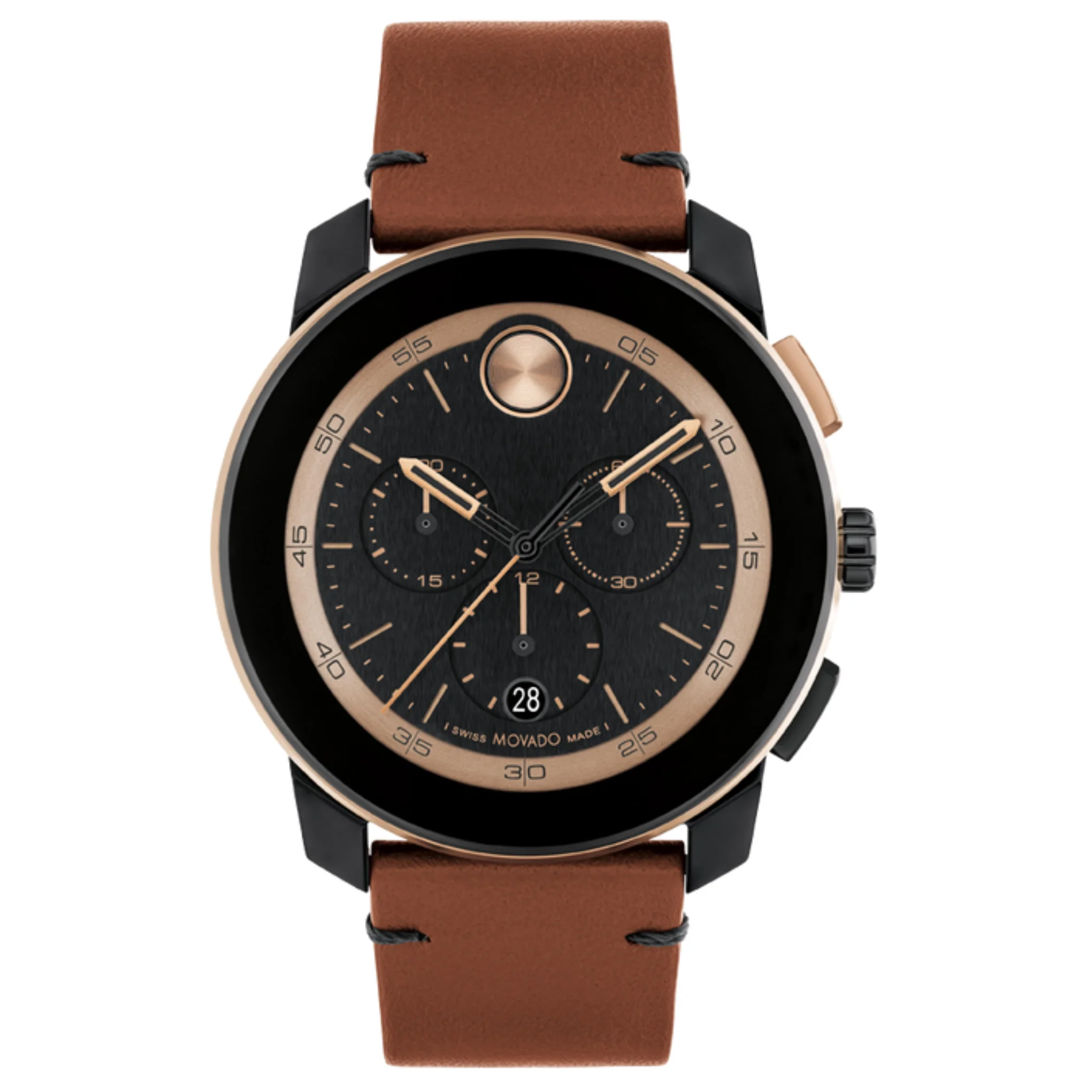 Movado Bold Chronograph Black Round Dial Men's Watch - 3601115