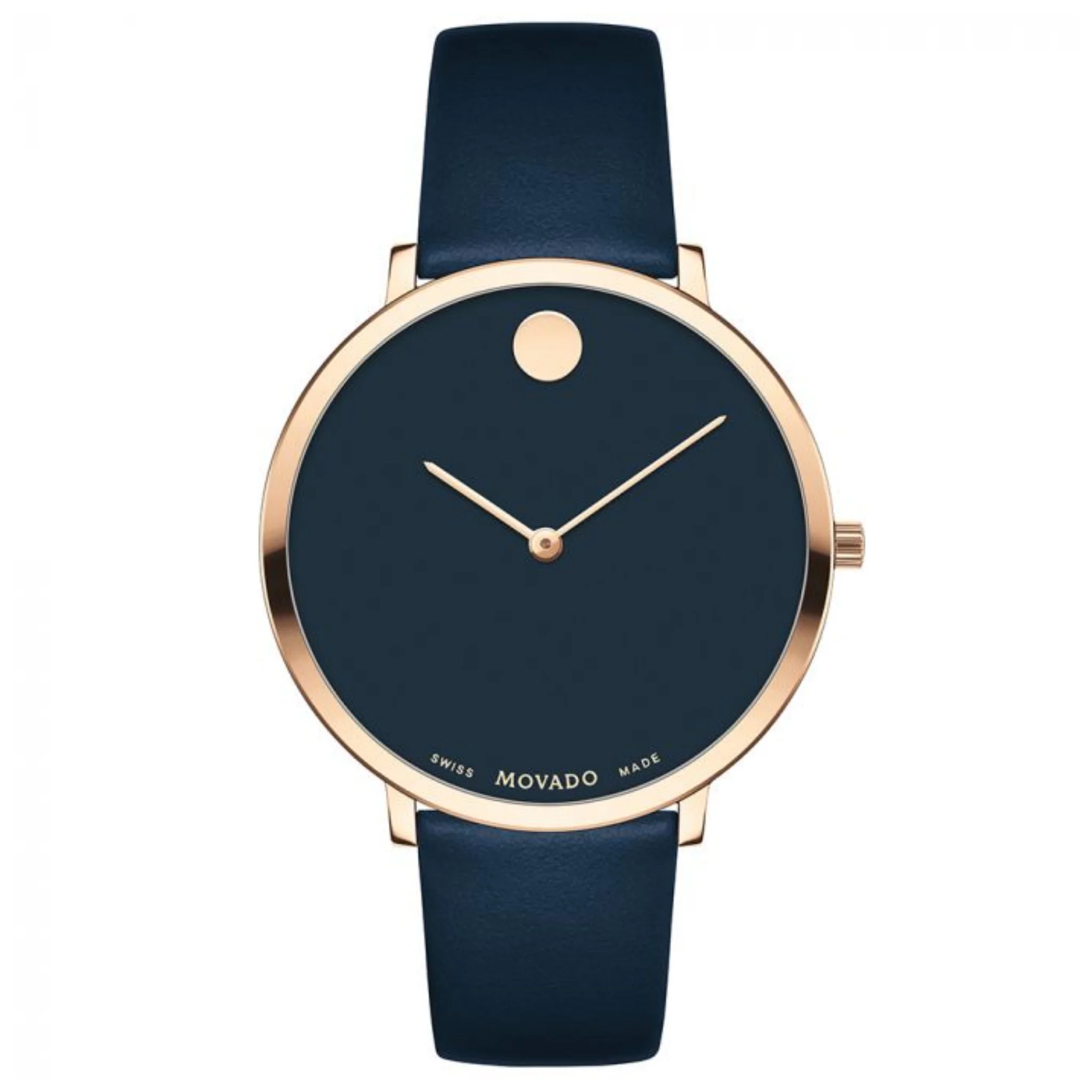 Movado Ultra Slim Analog Navy Round Dial Women's Watch - 0607390