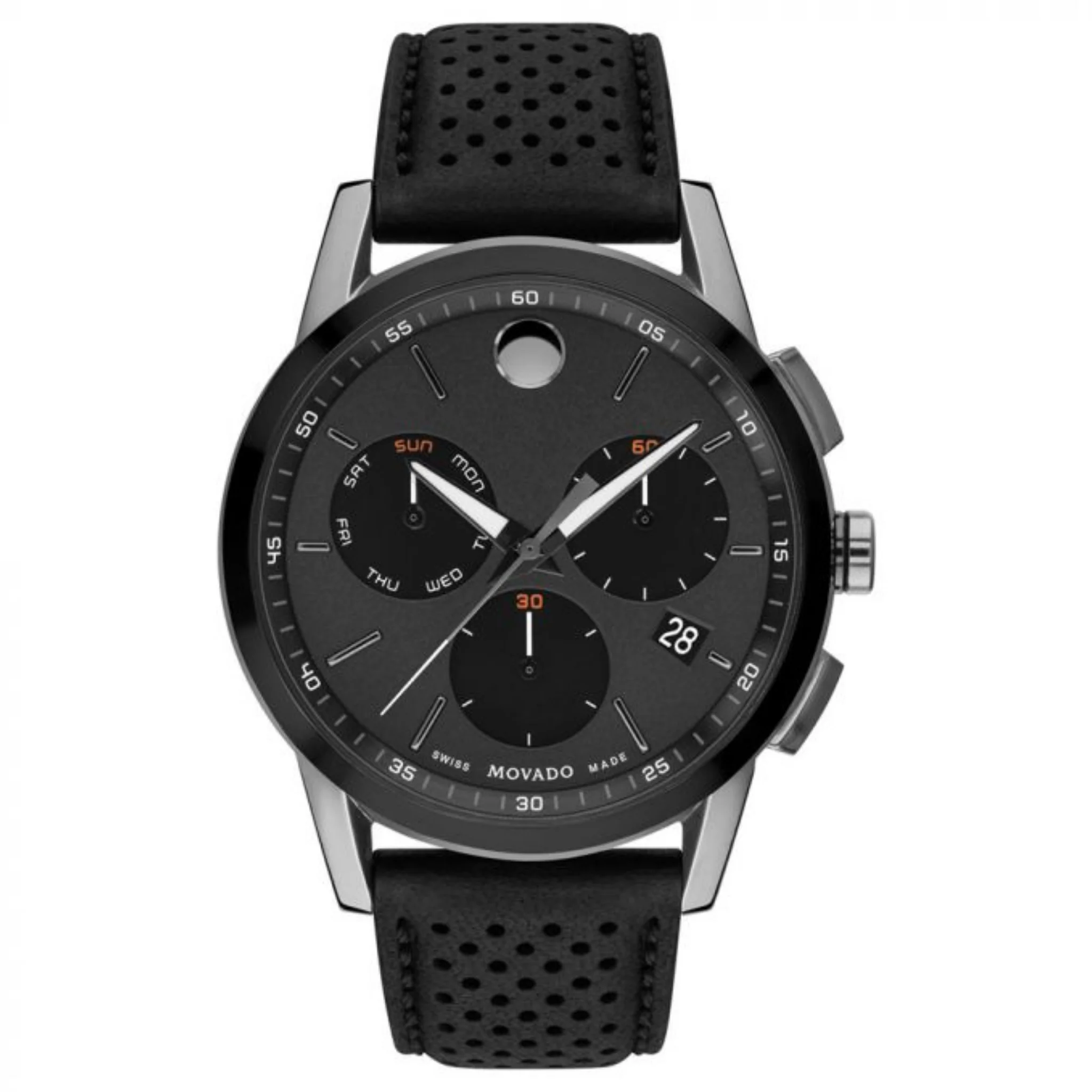 Movado Museum Chronograph Black Round Dial Men's Watch - 0607476