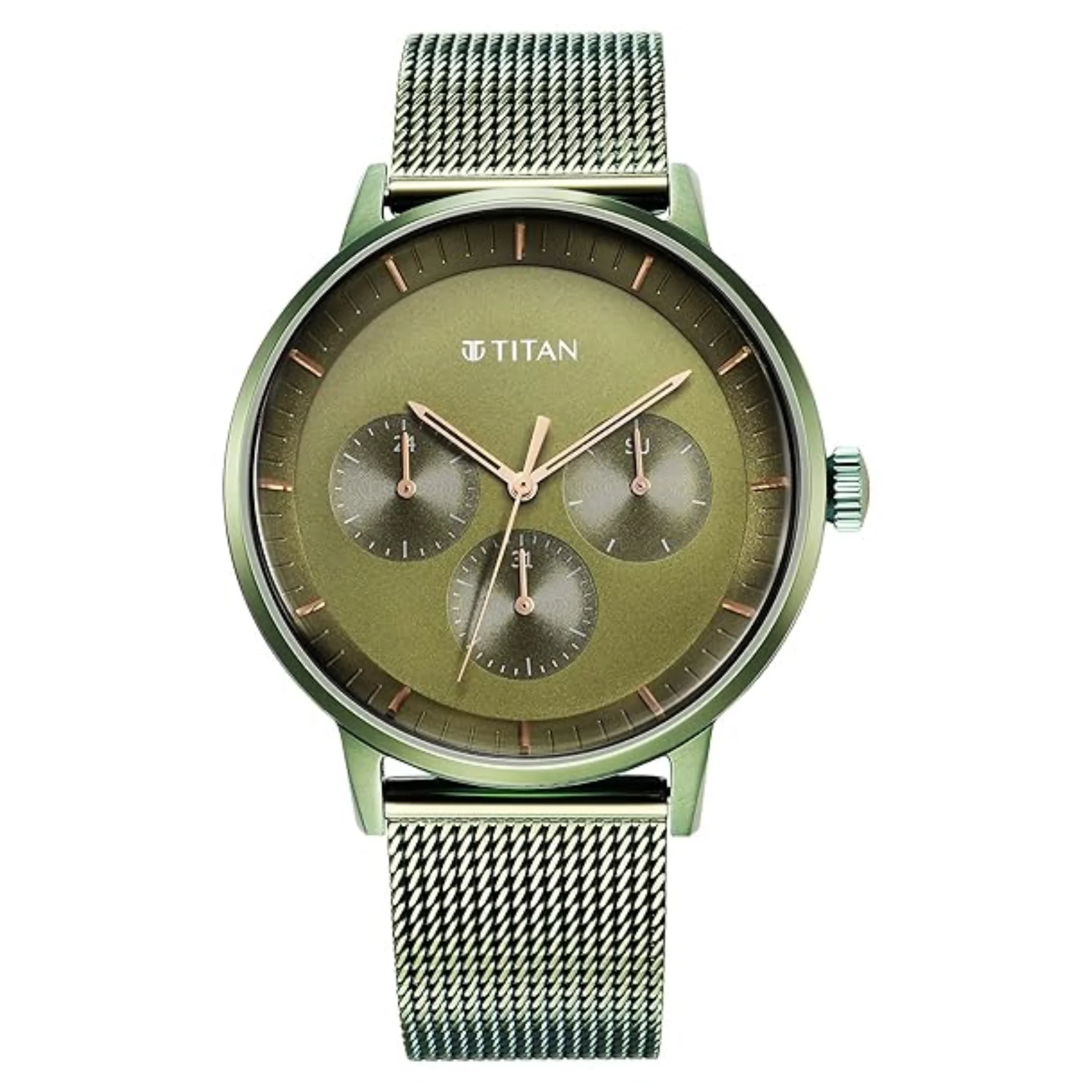 Titan Olive Green Men Quartz Watch 94006QM03