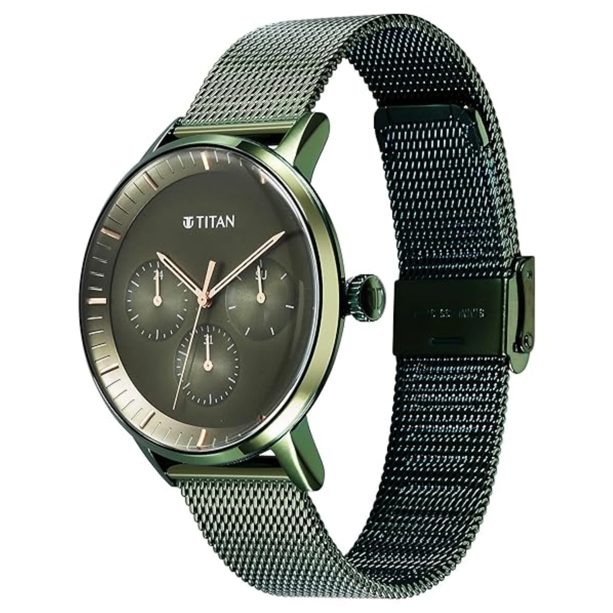 Titan Olive Green Men Quartz Watch 94006QM03