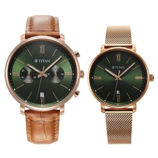 Titan Green Unisex Quartz Watch 9400794207WZ03P