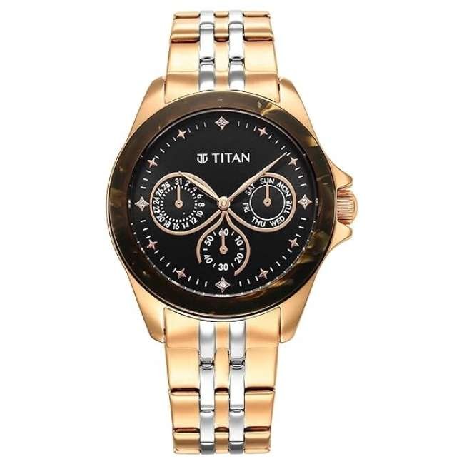 Titan Black Women Quartz Watch 95186KM02