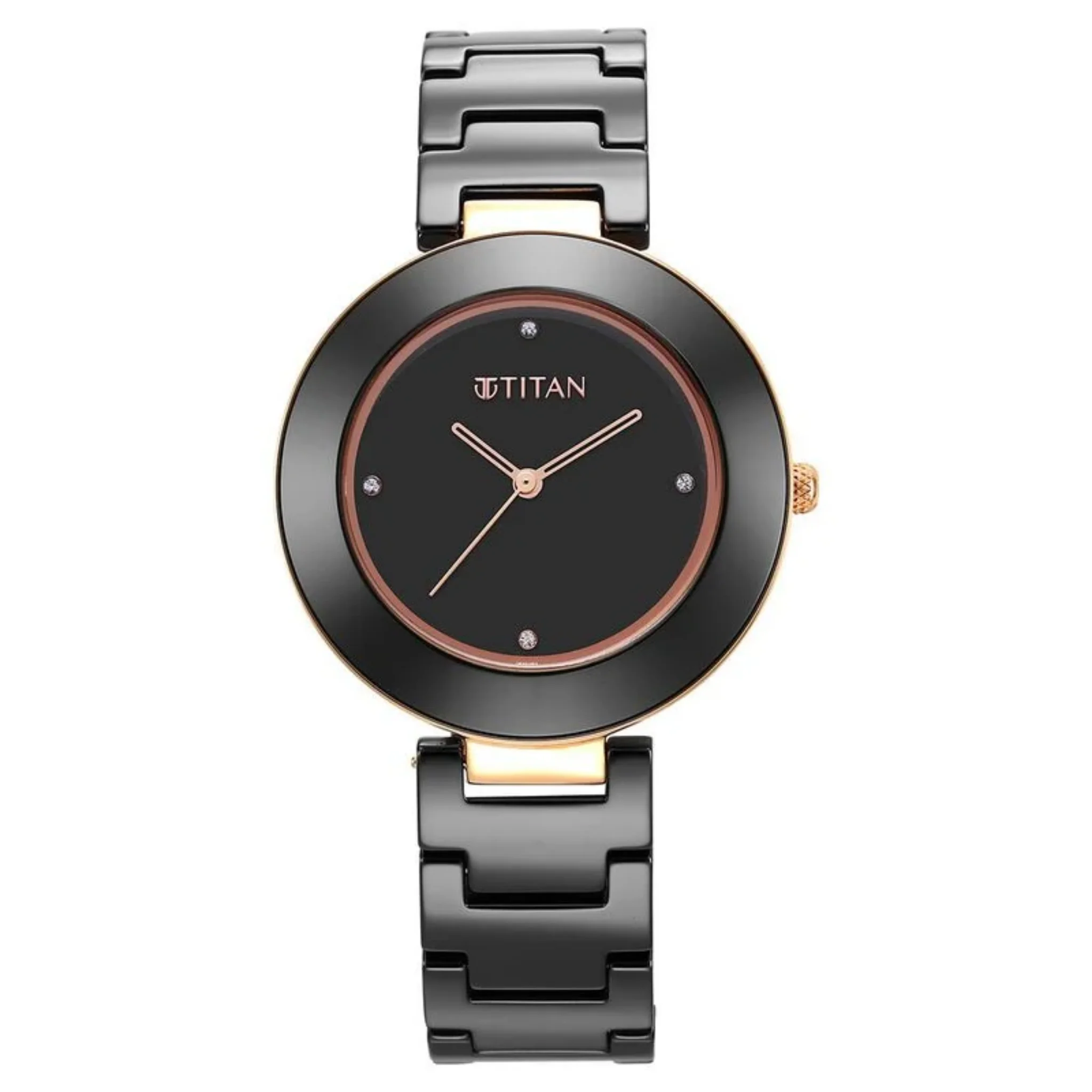 Titan Black Women Quartz Watch 95189KC02