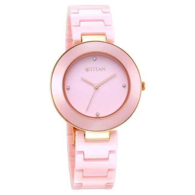 Titan Pink Women Quartz Watch 95189KC03