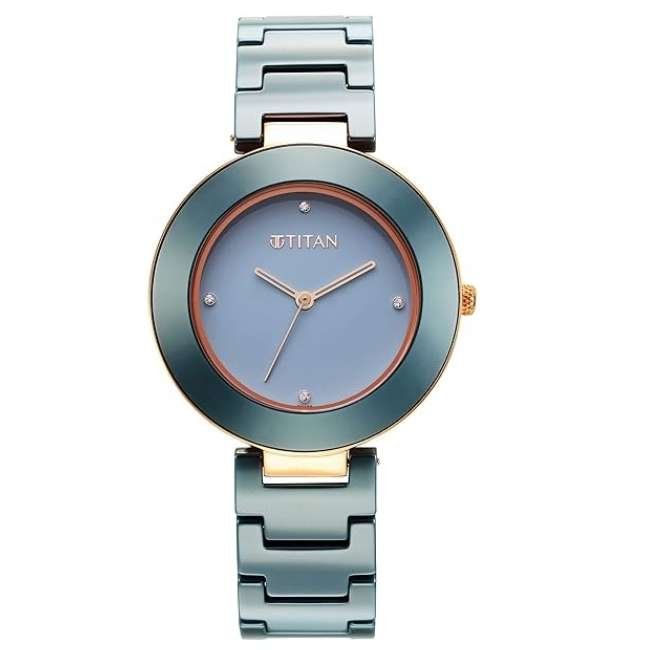 Titan Bluish Grey Women Quartz Watch 95189KC05