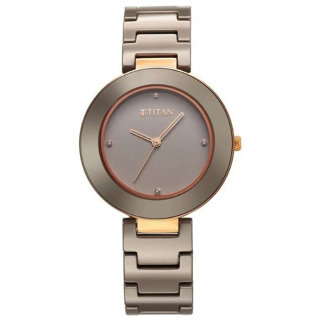 Titan Brown Women Quartz Watch 95189KC07