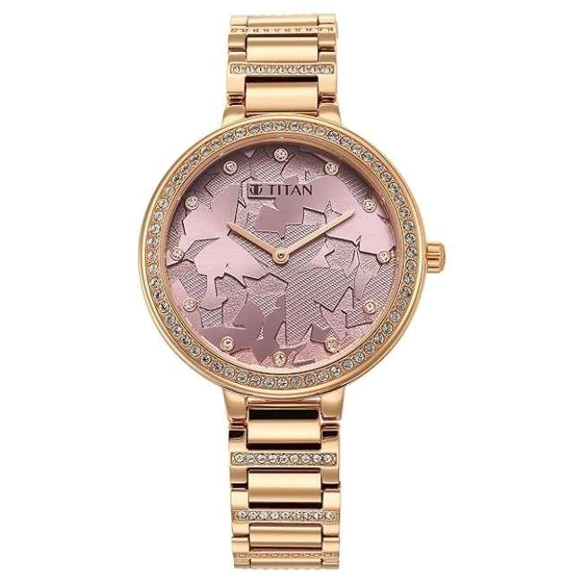 Titan Pink Women Quartz Watch 95211WM01