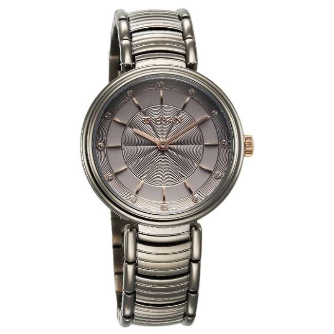 Titan Edge Grey Quartz Watch 95240KM01