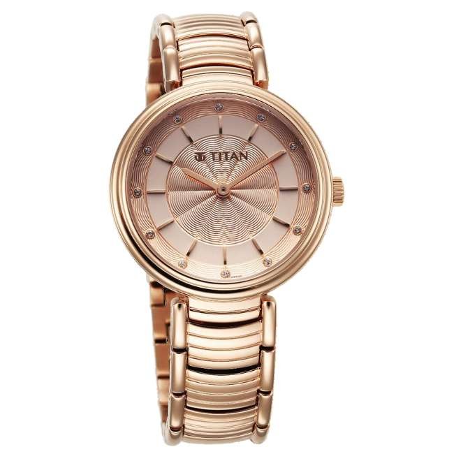 Titan Edge Rose Gold Quartz Watch 95240WM01