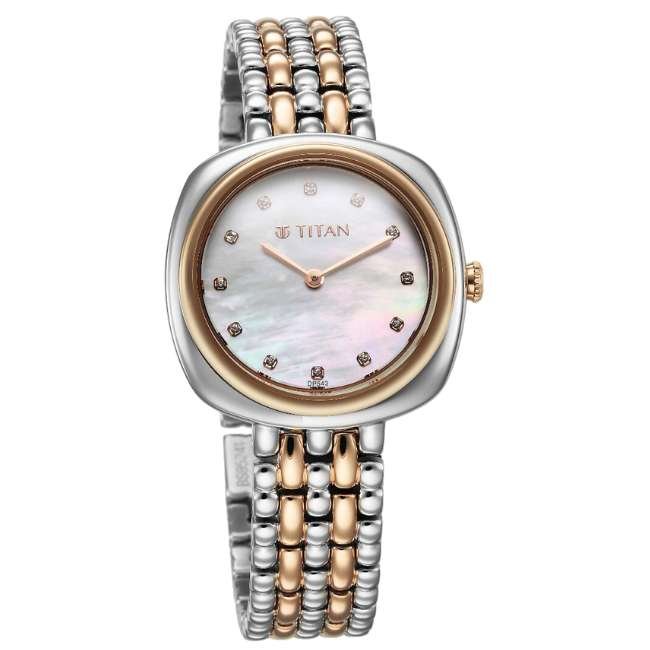 Titan Aura Mother Of Pearl Quartz Watch 95241KM01