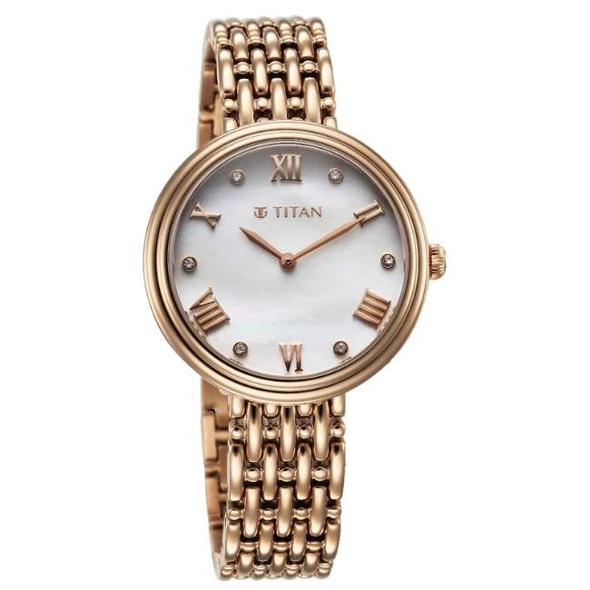 Titan Edge Rose Gold Quartz Watch 95243WM01