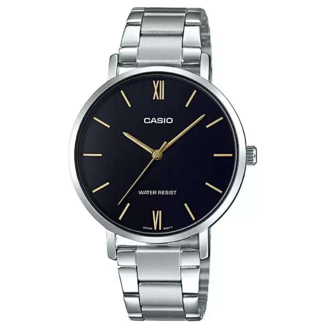 Casio Enticer A1622 Black Silver Women Watch