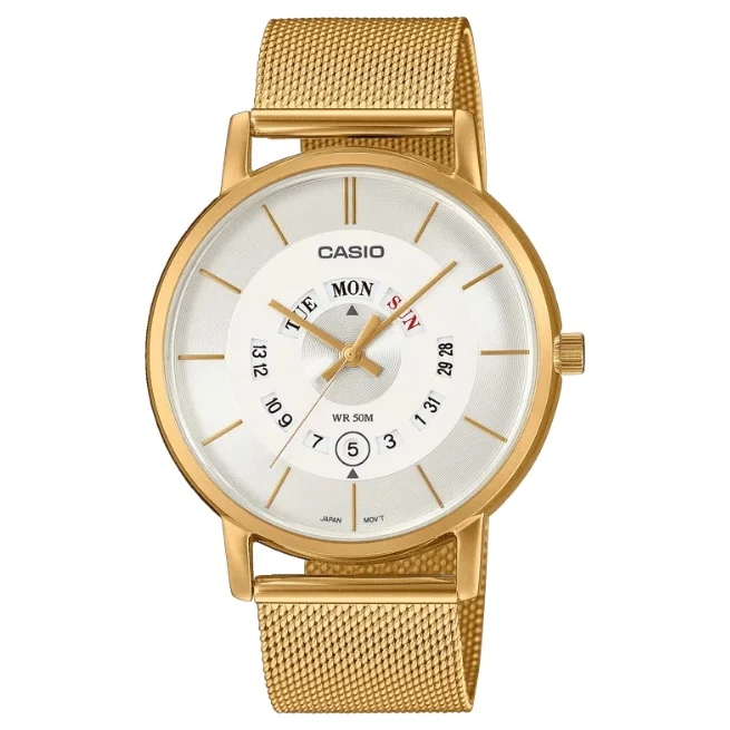 Casio Male White Analog Stainless Steel Watch- A2138