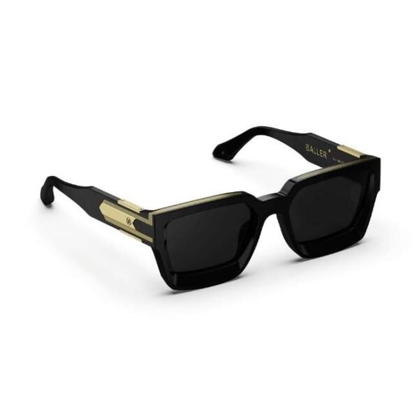 Golden Concept UV Protective Zero Power CR39 Unisex Sunglasses - Baller Gold-AC-SG-BK-G-BALLER