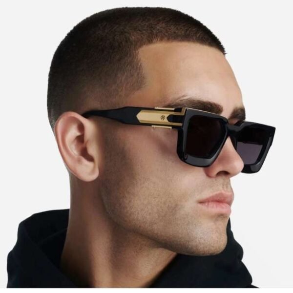 Golden Concept UV Protective Zero Power CR39 Unisex Sunglasses - Baller Gold-AC-SG-BK-G-BALLER