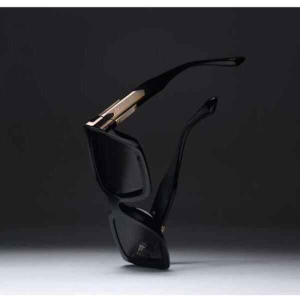 Golden Concept UV Protective Zero Power CR39 Unisex Sunglasses - Baller Gold-AC-SG-BK-G-BALLER