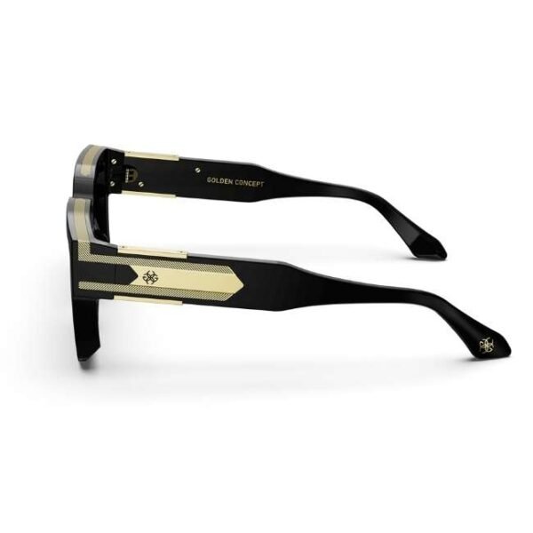 Golden Concept UV Protective Zero Power CR39 Unisex Sunglasses - Baller Gold-AC-SG-BK-G-BALLER