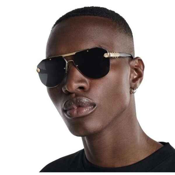 Golden Concept UV Protective Zero Power CR39 Unisex Sunglasses - Bizster Gold-AC-SG-BK-G-BIZSTER