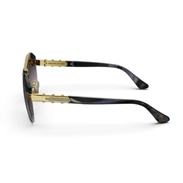 Golden Concept UV Protective Zero Power CR39 Unisex Sunglasses - Bizster Gold-AC-SG-BK-G-BIZSTER