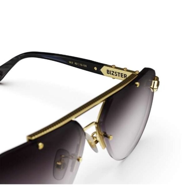 Golden Concept UV Protective Zero Power CR39 Unisex Sunglasses - Bizster Gold-AC-SG-BK-G-BIZSTER