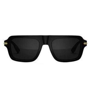 Golden Concept UV Protective Zero Power CR39 Unisex Sunglasses - Dude Gold-AC-SG-BK-G-DUDE