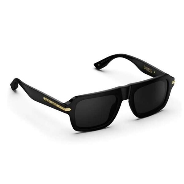 Golden Concept UV Protective Zero Power CR39 Unisex Sunglasses - Dude Gold-AC-SG-BK-G-DUDE