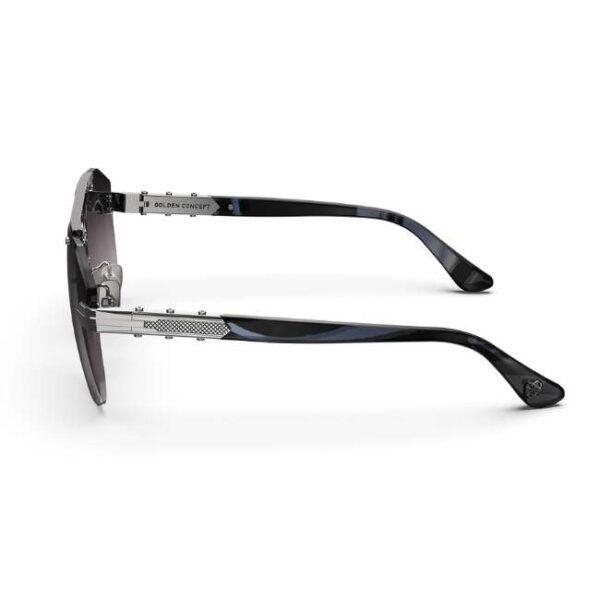 Golden Concept UV Protective Zero Power CR39 Unisex Sunglasses - Bizster Silver-AC-SG-BK-SL-BIZSTER