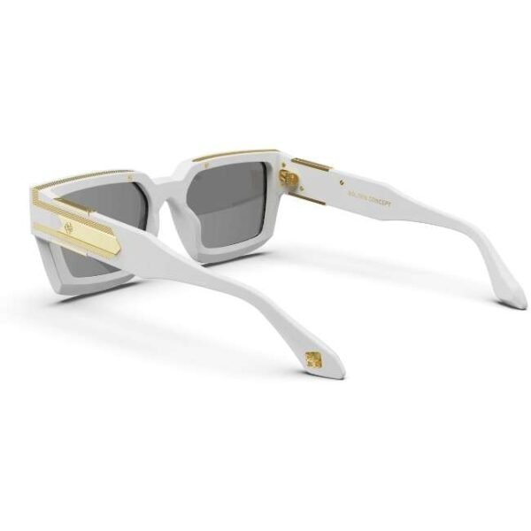 Golden Concept UV Protective Zero Power CR39 Unisex Sunglasses - Baller White-AC-SG-WH-G-BALLER