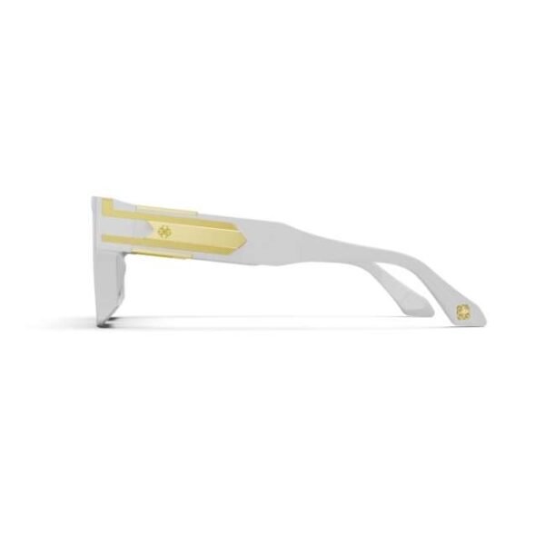 Golden Concept UV Protective Zero Power CR39 Unisex Sunglasses - Baller White-AC-SG-WH-G-BALLER