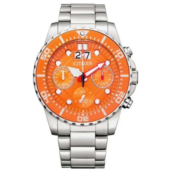 Citizen Quartz Orange Watch For Men -AI7008-81X