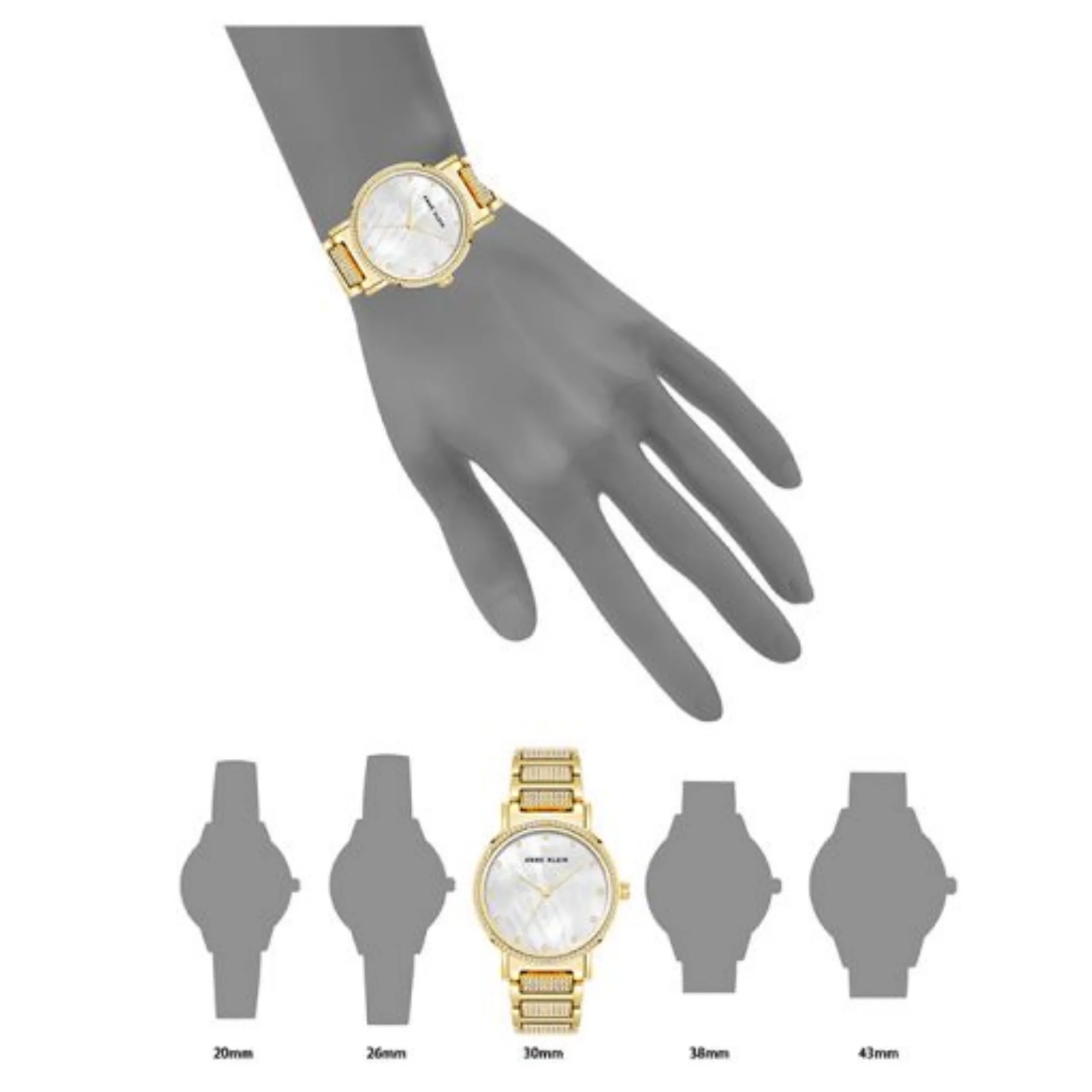 Anne Klein White Dial Watch - AK 4004MPGB