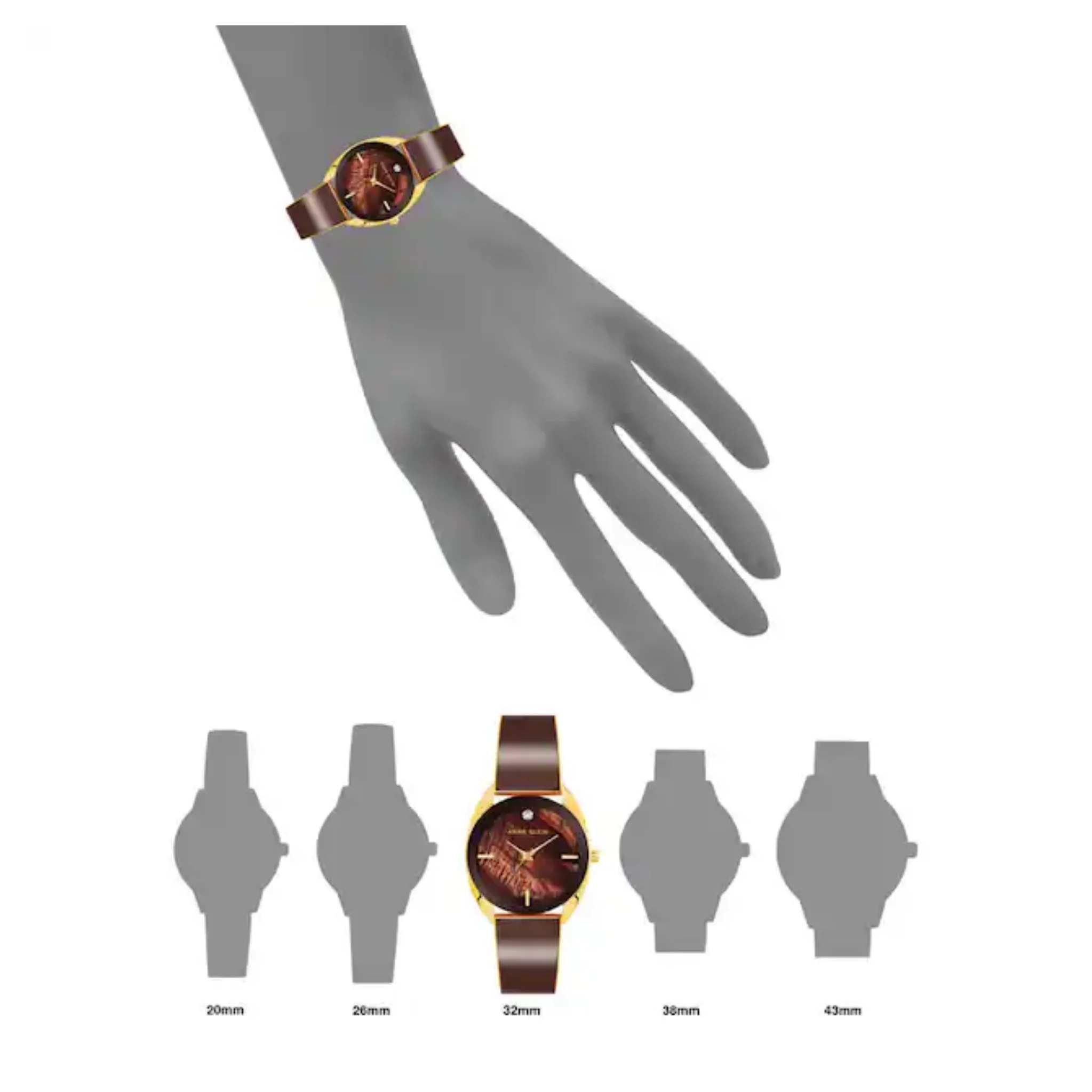 Anne Klein Brown Dial Watch - AK 4040GPBN