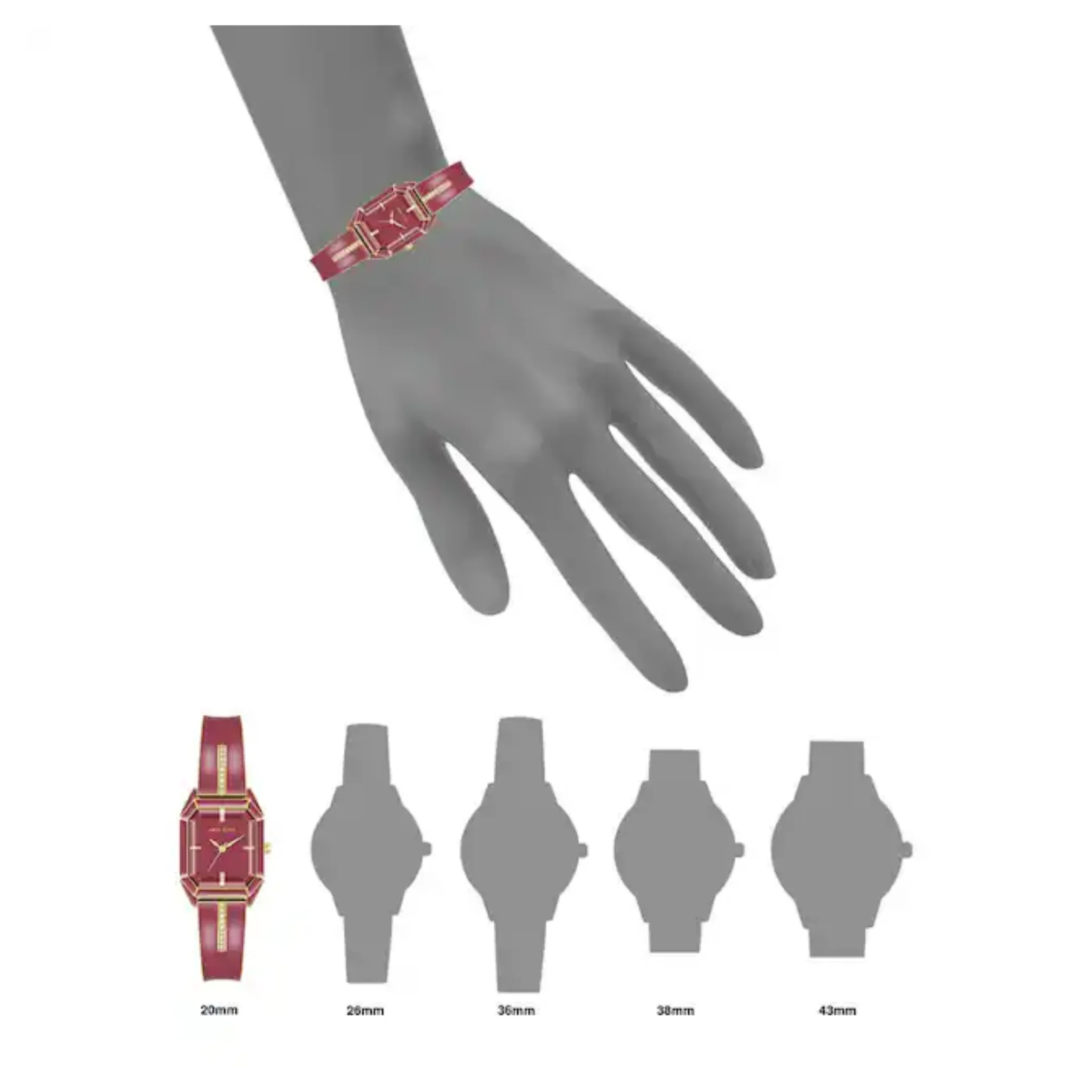 Anne Klein Burgundy Dial Watch - AK 4042GPBY