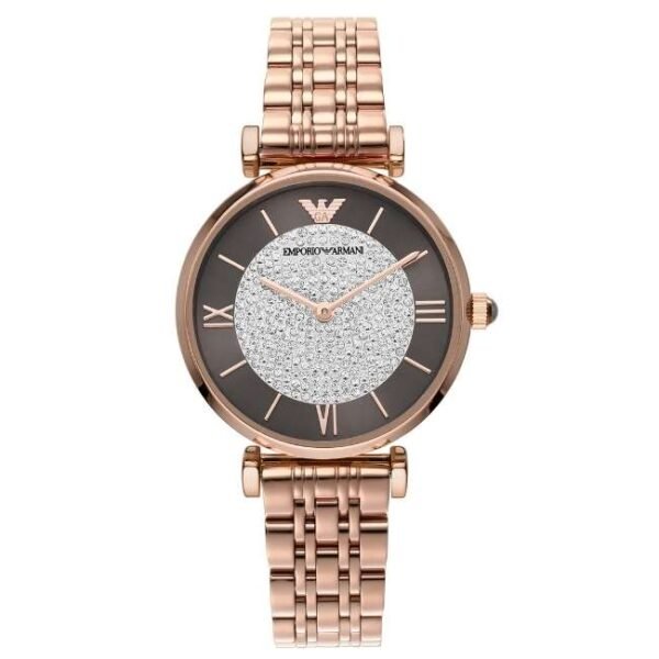 Emporio Armani Round Brown, Silver Women Watch Ar11402