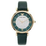 Emporio Armani Round Green, Silver Women Watch Ar11403