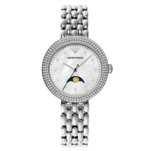 Emporio Armani Round Mother Of Pearl, White Women Watch Ar11461