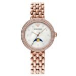 Emporio Armani Round Mother Of Pearl, White Women Watch Ar11462