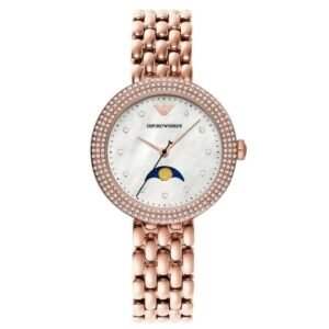 Emporio Armani Round Mother Of Pearl, White Women Watch Ar11462