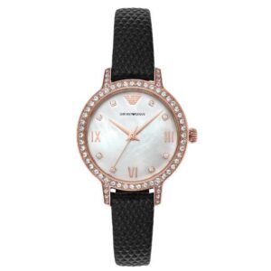 Emporio Armani Round White Mother Of Pearl Women Watch Ar11485