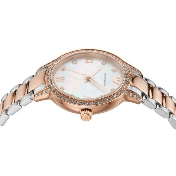 Emporio Armani Round White Mother Of Pearl Women Watch Ar11499