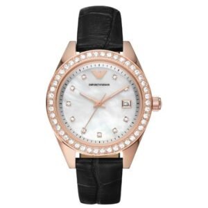 Emporio Armani Round Mother Of Pearl, White Women Watch Ar11505